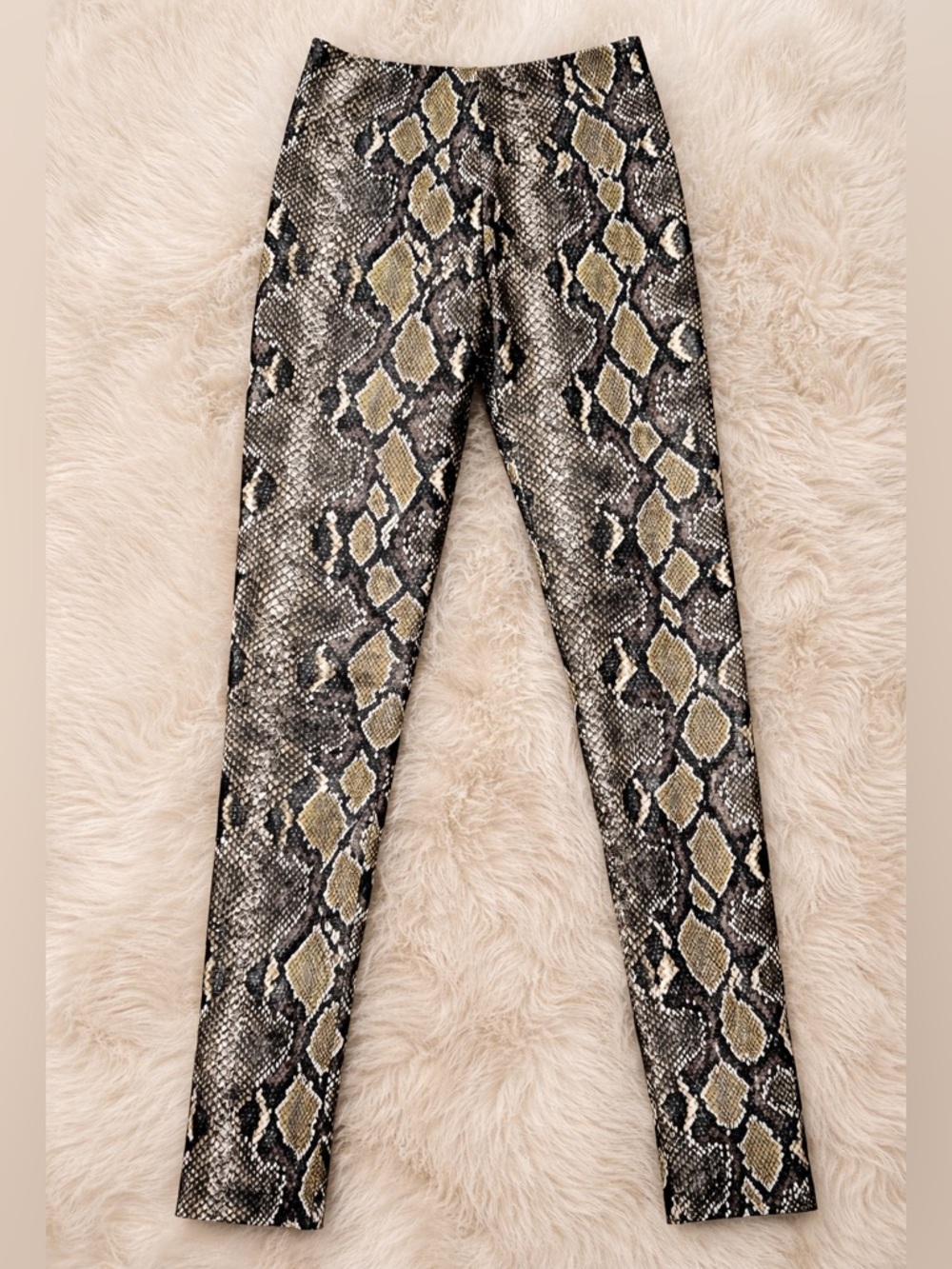 Commando Faux Leather Snake Print Leggings S High Rise Tummy Control NWOT